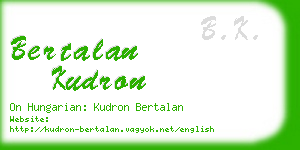 bertalan kudron business card